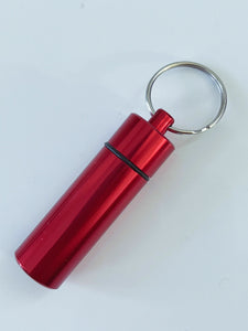 Travel Portable Alluminium Pills Medicine Tube Box Container Key Ring Holder