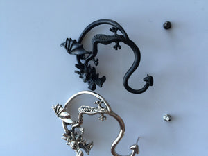 Women Men Metallic Punk Halloween Gothic Dragon Cool Hook Pin Earring One Side