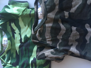 Boy Kid Baby Army Military Party Cotton Camouflage Green Camo Romper Bodysuit