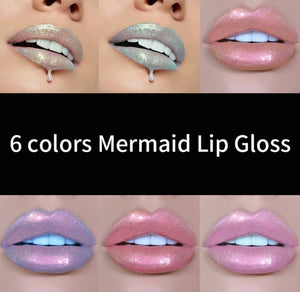 Metallic Shiny Glitter Holographic Mermaid Lip Gloss Liquid Lip stick Makeup