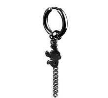 Men Women Titanium plated Gothic Hiphop No allergy long Huggie Earring Piercing 1 PIECE BLACK Scorpion