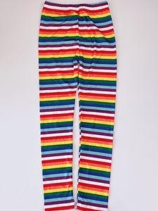 Kids Girls children Leopard Or Rainbow Stripe Stretch Leggings Pants 5-9 years