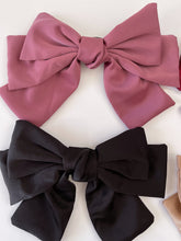 Women Girl 3 Layers Satin Silky Feel Ribbon Big Bow Hair Head Barrette Clip