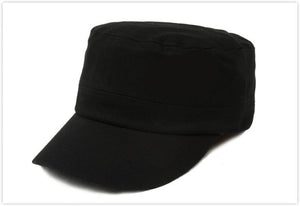 Women Men father's day Flat Top Cotton Military Sun Outdoor Travel golf Cap Hat black