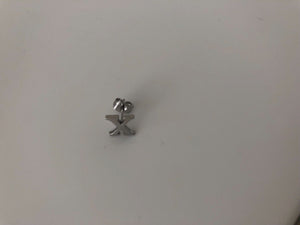 1PIECE Silver Color stainless Alphabet letter Novelty Studs Ear Piercing Earring