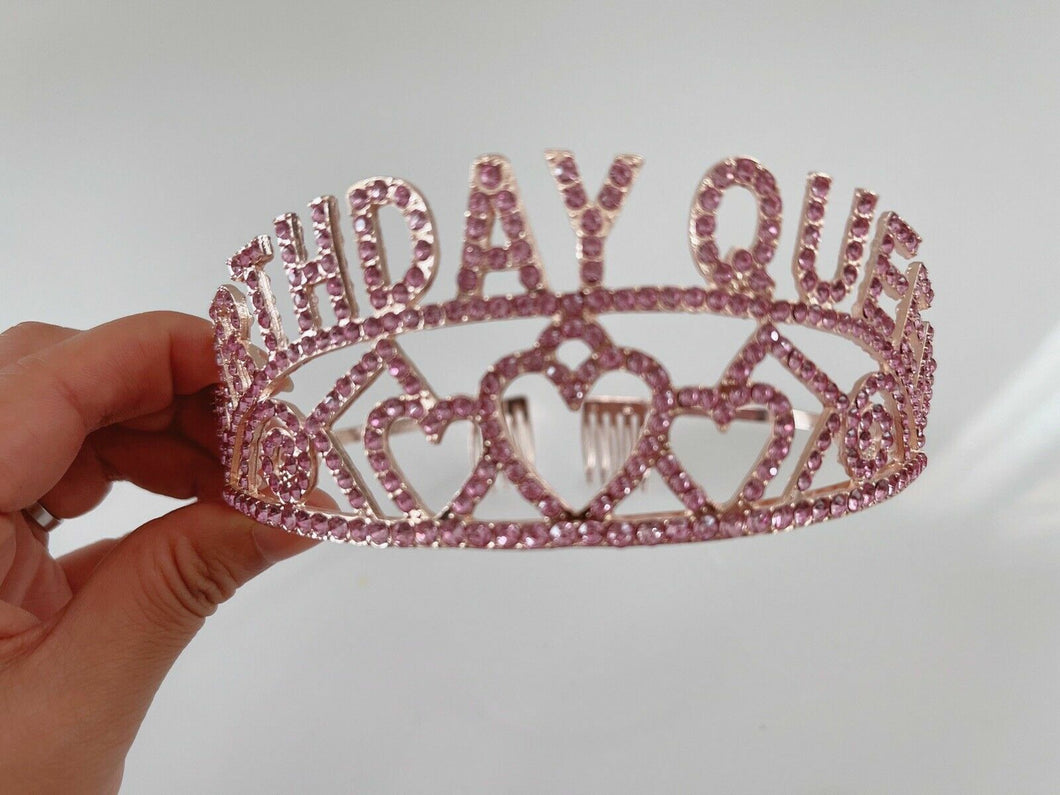 Women Birthday Queen Party Crystal Crown Tiara Headband Hair Band with comb - Elegant Tiara for Weddings & Events