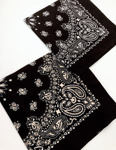 Women Girl Retro Cotton Shimmer Paisley Bandana Hair Headband Wrap Square Scarf