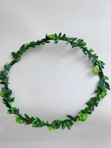 Women Girl Flower Fairy Boho Bridal Simple Beach Tiara Crown hair headband Garland Green