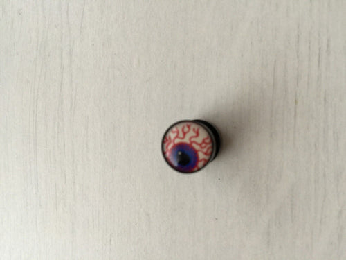 1Piece NEW Acrylic Fake Stretcher Cheater Barbell round Ear Plugs studs Earrings #1 Eyeball