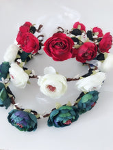 Women Girl Fairy camellia Flower Berry hair head headband Garland Ribbon Wreath