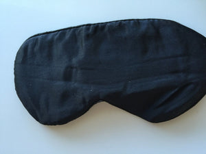 AU Stock 100% Silk Wide Women Men Rest Travel Sleeping Eye Mask OR with ice pad Black without ice eye pad