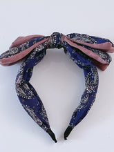 Women Girl Retro 70' 80' boho Bow Paisley Hair Band Headband Wide Wrap Hoop