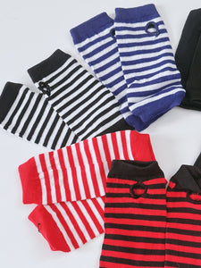 Women Girl Children Kids Party Costume Stripe Knit Fingerless medium Gloves