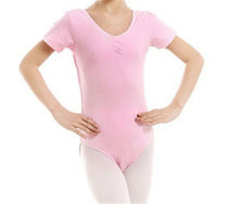 Girl Children Cotton Short Sleeves Ballet Jazz Dance Skate Gymnastics Leotard