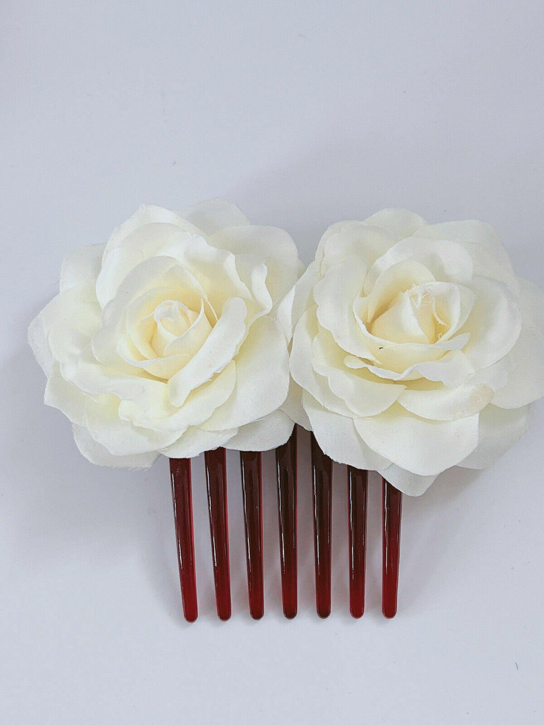 Women Wedding Bride Party Rose Flower Hair Styling Updo French Twist Comb