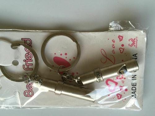 2PC Zinc Alloy I Love You Heart Key Ring Holder Couple Valentine's day Gift Her Whistle Look