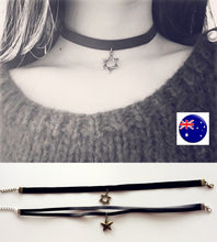 Women Girl Retro CHIC Punk Harajuku hexagram Star Choker Short Necklace Pendant