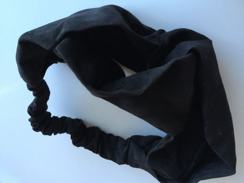 Women BOHO Cross Bandana look Synthetic Suede Knot Hair Wrap Head band headband Black