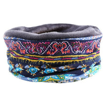 Men Women Warm With Or Without Fleece Slouch Baggy Skull Ski Beanies Hats Cap With Fleece Blue Paisley Flower