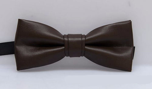 MENS Party Synthetic leather Cocktail Formal Wedding bow tie Necktie bowtie Syn black leather bowtie