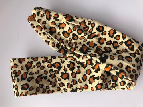 Baby Girl Kid Leopard Animal Pattern Beige bowknot Party Hair head band Bandana Orange dot leopard headband