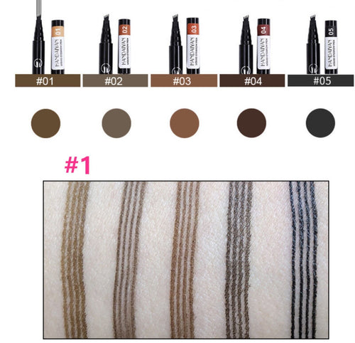 AU Waterproof Microblade Fork Eyebrow Liner Liquid Brush Tattoo Pen Pencil Ink #1