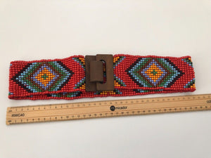 Women lady Retro Bohemia BOHO Beach Dress Stretchy Waist Belt Wooden Buckle