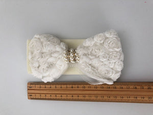 Women Lace Rose Pearl Crystal Bow Elastic Stretchy Dress Waist Band Wrap Belt