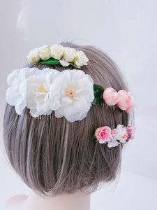 1 Women Girl Dance Wedding Bride Party Artificial Flower Metal hair Comb Pin