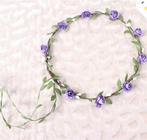 Girl Children Boho Fairy Blossom Flower Leaf hair headband Tiara Garland Wreath