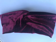 Women Girl Retro boho Velvet 60' 70' 80' Twist Cross Hair Headband wrap Bandana Wine Red