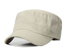 Women Men father's day Flat Top Cotton Military Sun Outdoor Travel golf Cap Hat Beige