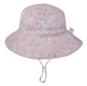 Boys Girls Kids Children Cotton Sea Horse Travel Bucket Sun Hat Cap strap