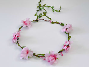 Women Flower Girl Boho Party Wedding Beach Pink Crown hair headband Garland