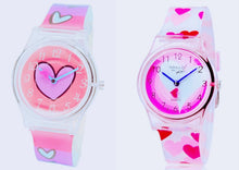 Children Kid Girl Teen Sweet Heart PU Silicone Band Wrist Watch Birthday Gift