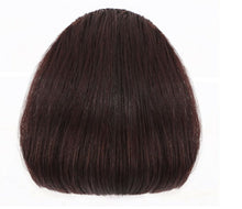 Women Hair extension Wig Wigs Piece Natural Human Hair Blunt Bang Fringe Clip Dark Brown