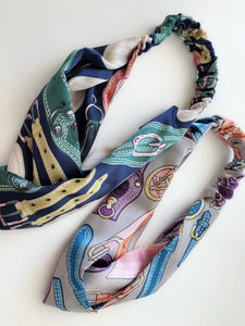 Women Retro Vintage Boho Cross Twist Satin hair head wrap headband band bandana