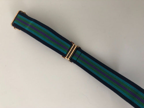 Boys Kids Children Sports Casual Elastic Adjustable Pants Easy Hook Buckle Belt Navy Green Purple Stripe Belt