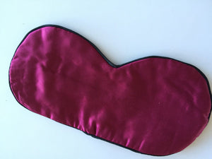 AU Stock 100% Silk Wide Women Men Rest Travel Sleeping Eye Mask OR with ice pad Red with ice eye pad
