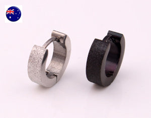 Man Women 316L Surgical Titanium Plated Matte Gothic Hip hop Earrings Hoop