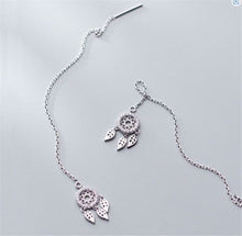 Women Cat Kitty Or Dream Catcher Dangle Small Long Earring Slim Bar Piercing