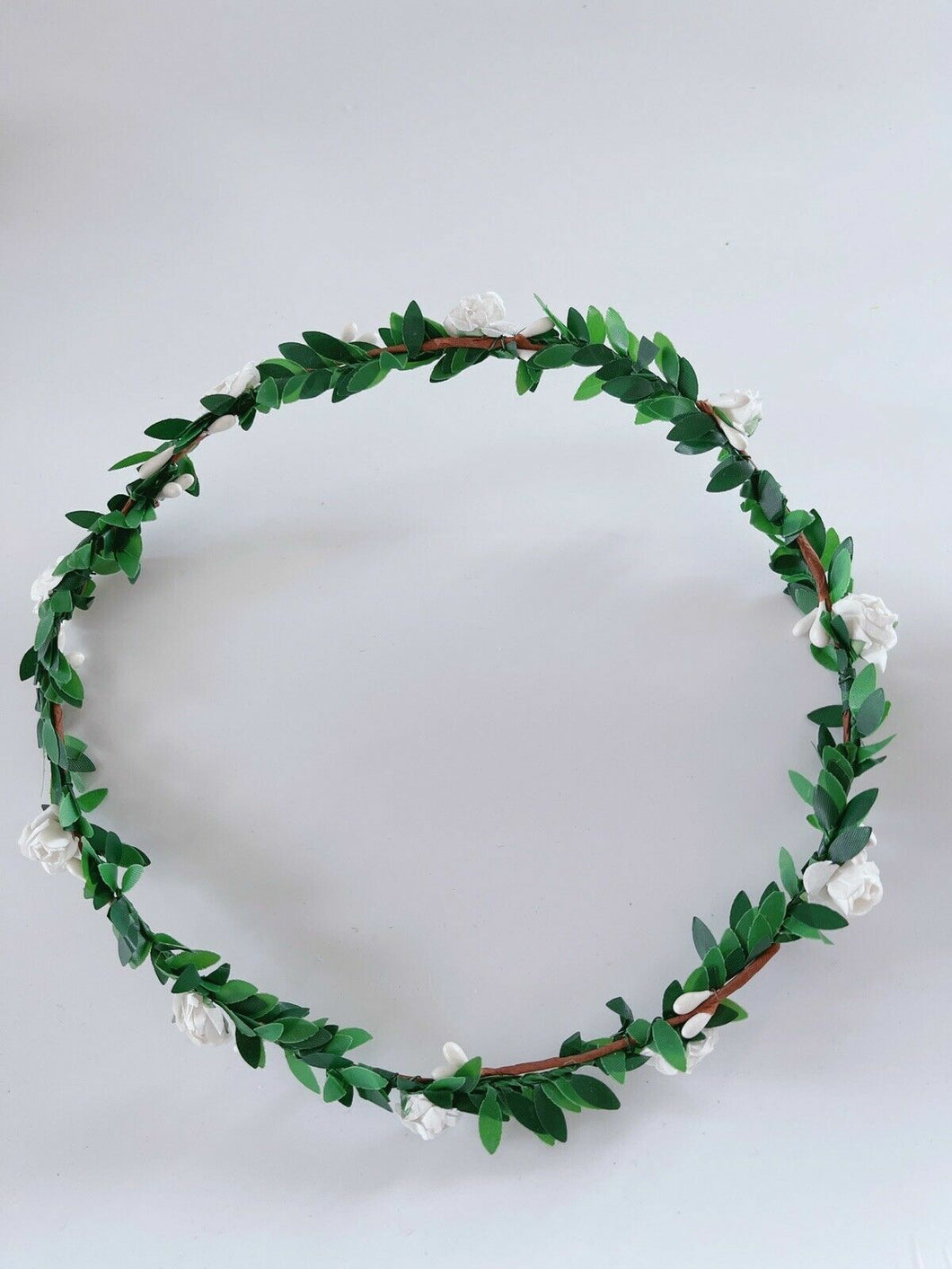 Women Girl Flower Fairy Boho Bridal Simple Beach Tiara Crown hair headband Garland White