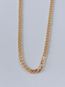 6mm Men Women Hiphop 18K Gold Plated Classic Flat Link Curb Chain Necklace