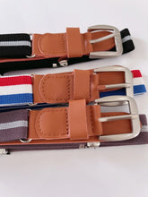 NEW Boys Kids Children Handsome Casual Formal Stripe Elastic Pants Buckle Belt