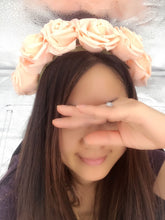 Women Girl BIG Rose Flower Wedding Beach hair band headband Garland Hoop PROP