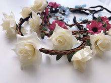 Women Flower Girl Boho Party Wedding rose flower Crown braid hair band headband