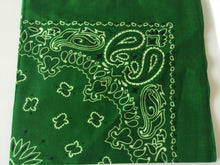 Women Men Retro Hip hop Cotton biker dance Paisley Bandana Hair Headband Wrap DARK GREEN