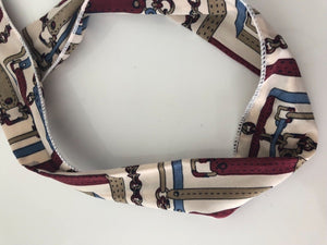 Women Retro Chain belt Wire Bunny Ear bow scarf Hair head band headband bandana