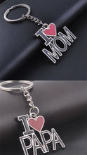 1x I LOVE PAPA or MOM Metal Key Ring Key chain Holder Novelty Mother's day Gift