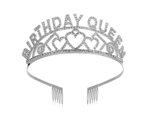 Women Birthday Queen Party Crystal Crown Tiara Headband Hair Band with comb - Elegant Tiara for Weddings & Events